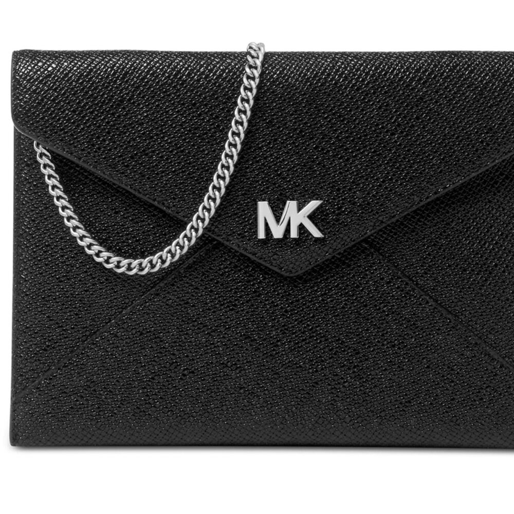 michael kors black clutch wristlet MICHAEL KORS Barbara Black MD Sft Envelope Cl